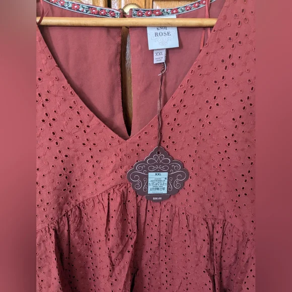 NWT - Knox Rose Ruffle Sleeve Desert Red Dress - Picture 3 of 5